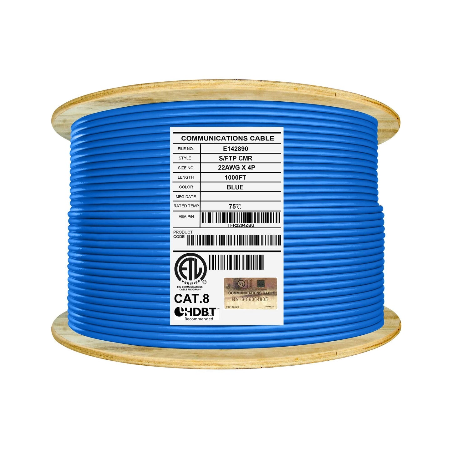 cat8 riser cable blue