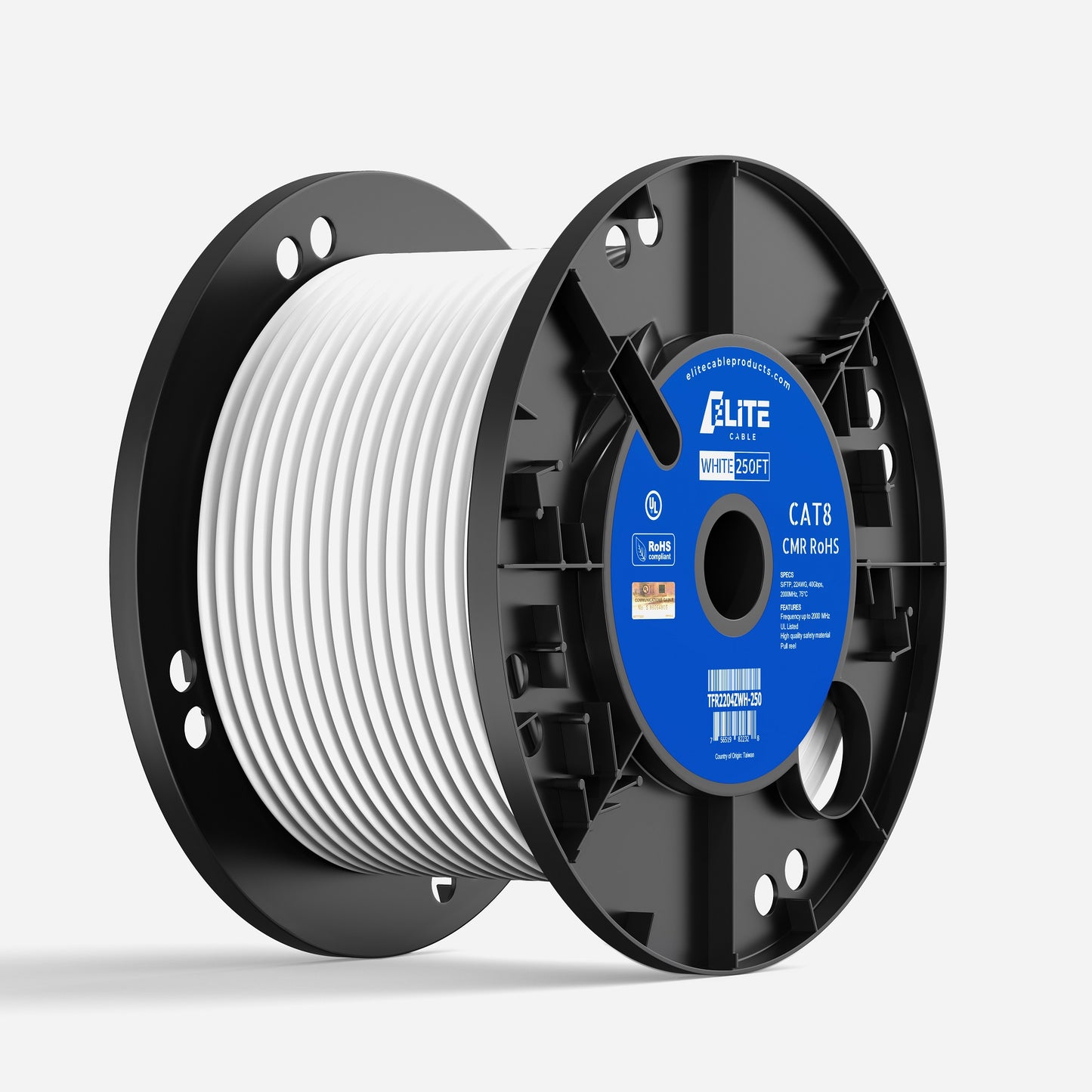 Cat8 Riser Cable 250ft White