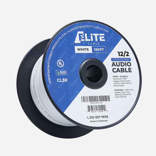 12 2 speaker wire white 100ft