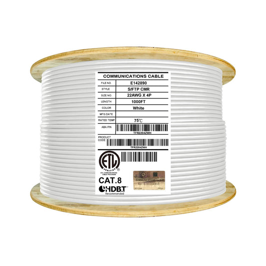 cat8 riser cable white